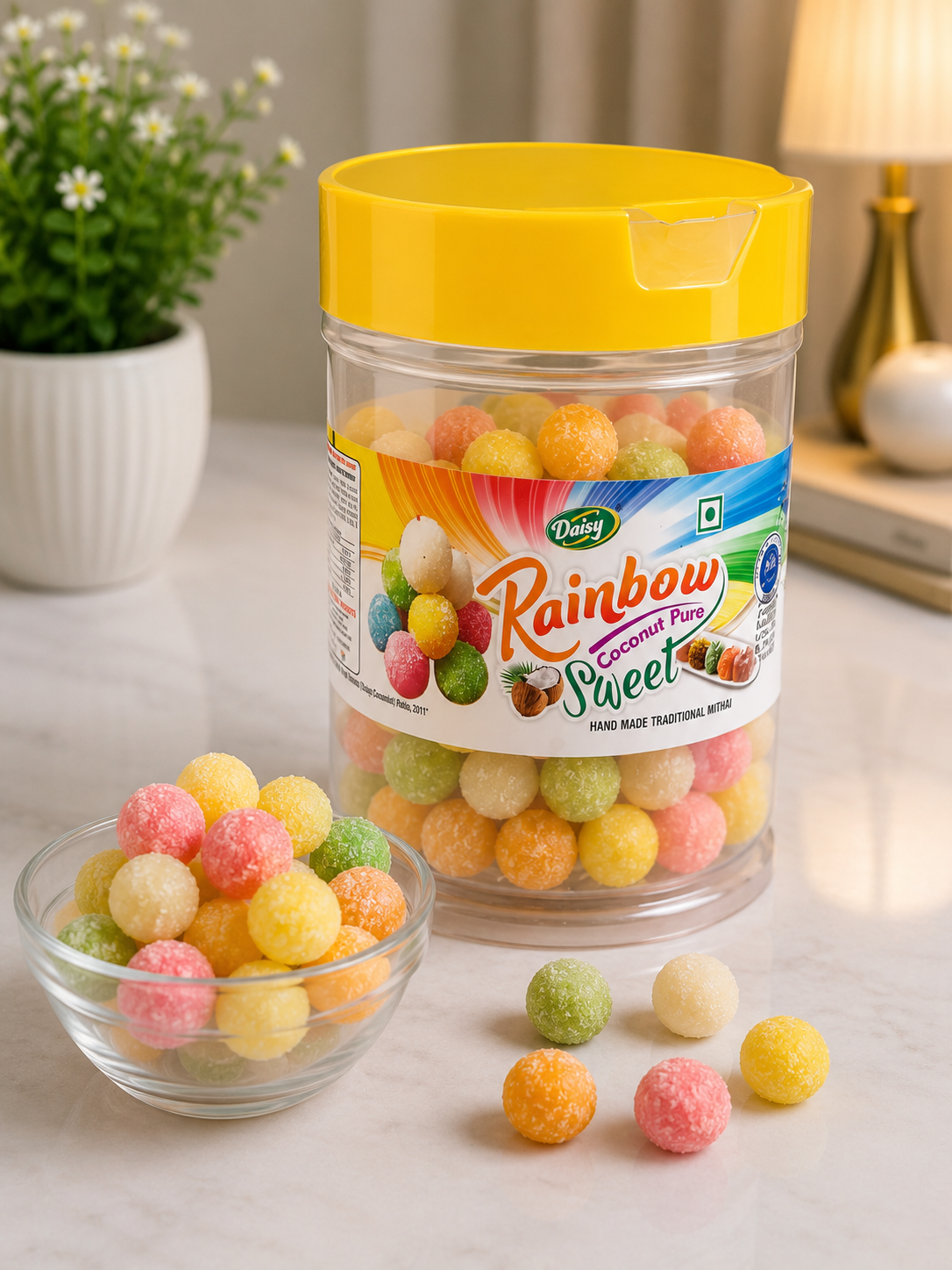 Colourful Coconut Laddo | 15 pieces | BH Chatpata